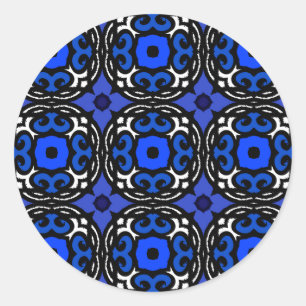 Ethnic Pattern with Turkish Motifs Classic Round Sticker