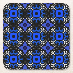 Ethnic Pattern with Turkish Motifs Square Paper Coaster