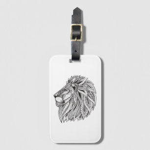 Ethnic Patterned Lion Head Luggage Tag