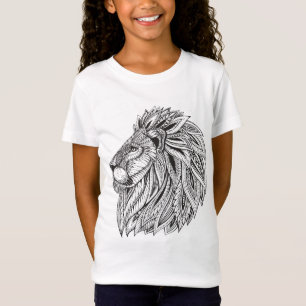 Ethnic Patterned Lion Head T-Shirt