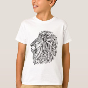 Ethnic Patterned Lion Head T-Shirt