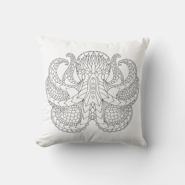 Ethnic Patterned Octopus Cushion (Front)