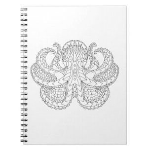 Ethnic Patterned Octopus Spiral Notebook