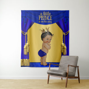 Ethnic Prince Baby Shower Backdrop Banner Tapestry