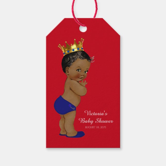 Ethnic Prince Baby Shower Gift Tags (Front)