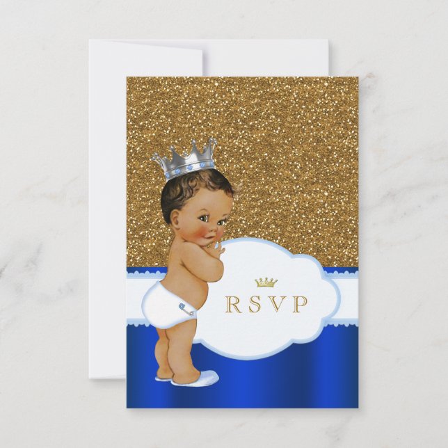 Ethnic Prince Baby Shower RSVP (Front)