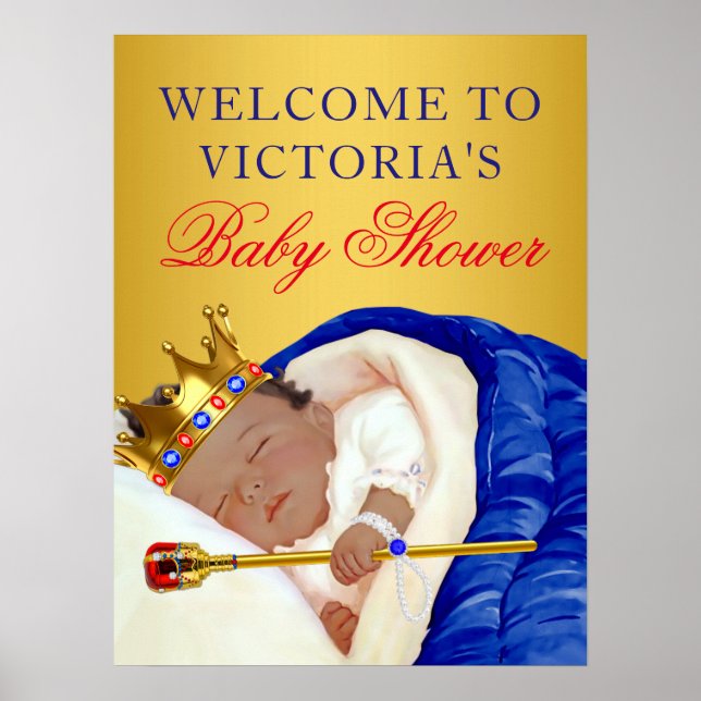 Ethnic Prince Baby Shower Sign (Front)