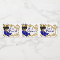 Ethnic Prince Baby Shower Water Bottle Labels