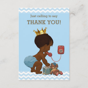 Ethnic Prince on Phone Thank You Chevrons