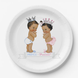 Ethnic Prince Princess Baby Shower Paper Plate