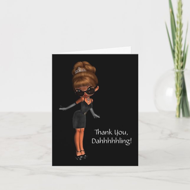 Ethnic Princess Diva  Womans Thank You Card (Front)