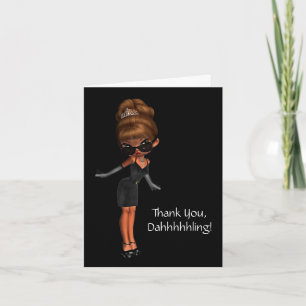 Ethnic Princess Diva  Womans Thank You Card