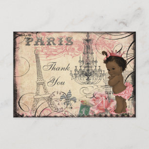 Ethnic Princess Eiffel Tower Chandelier Thank You Card