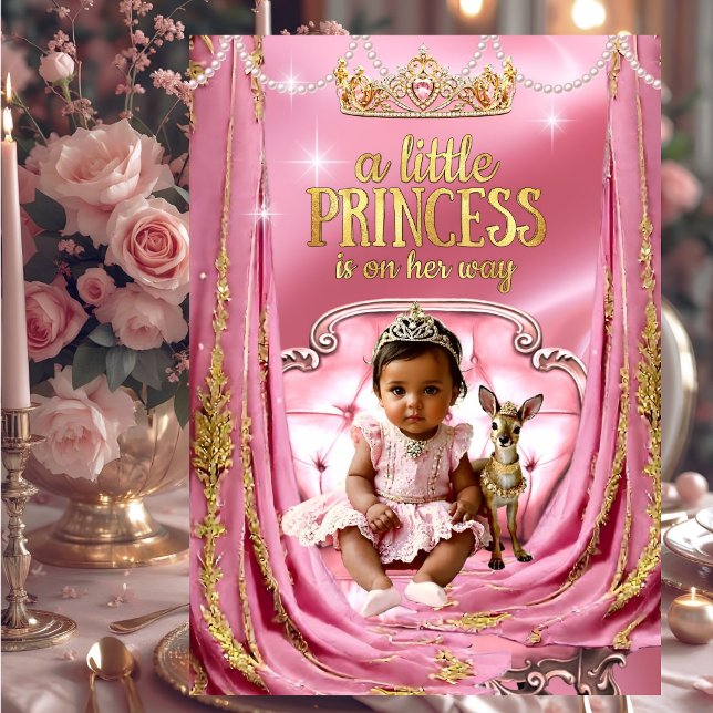 Ethnic Princess Pink Baby Shower Baby Deer Invitation (Creator Uploaded)