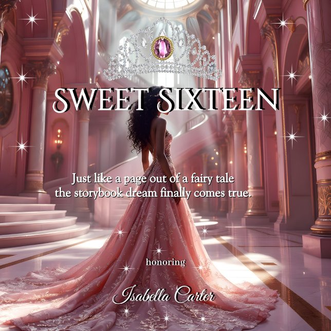 Ethnic Princess Sweet 16 Birthday Party Pink Invitation (Creator Uploaded)