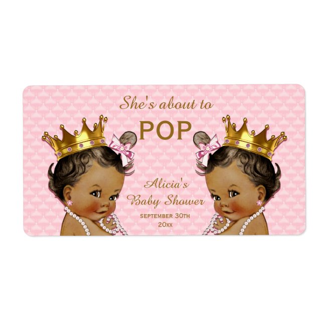 Ethnic Princess Twins Mini Champagne Label (Front)