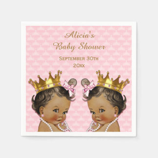 Ethnic Princess Twins Quilted Baby Shower Napkin