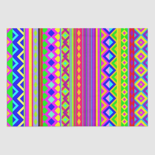 Ethnic Psychedelic Texture Pattern Tissue Paper (Front)
