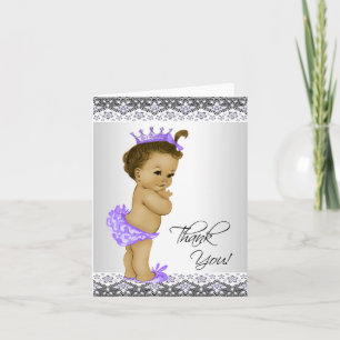 Ethnic Purple Princess Baby Shower Thank You Card