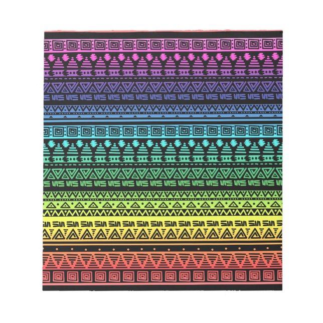 Ethnic, rainbow ornament notepad (Front)
