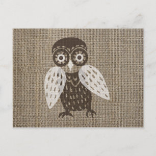 Ethnic retro owl postcard