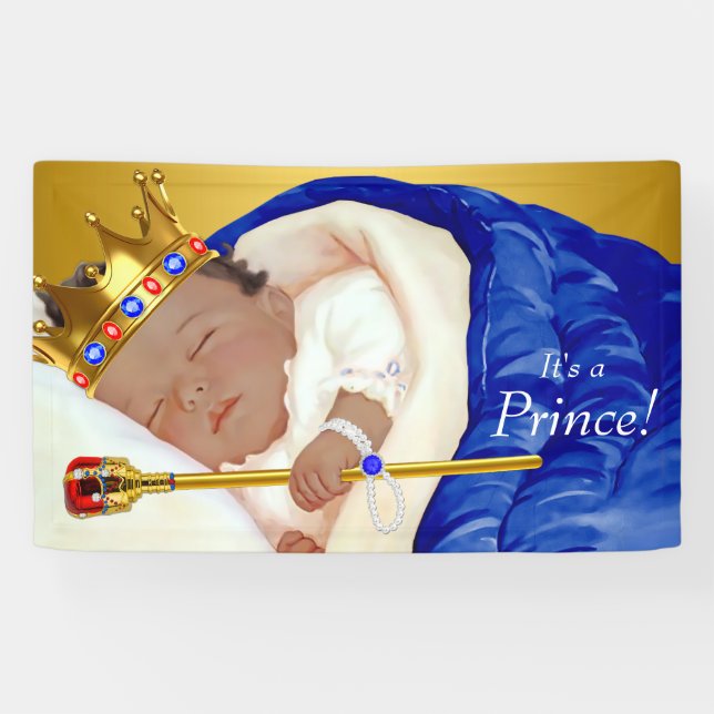 Ethnic Royal Prince Baby Shower Banner (Horizontal)
