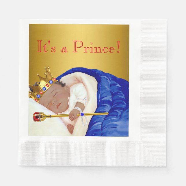 Ethnic Royal Prince Baby Shower Napkin (Front)