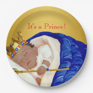 Ethnic Royal Prince Baby Shower Paper Plate
