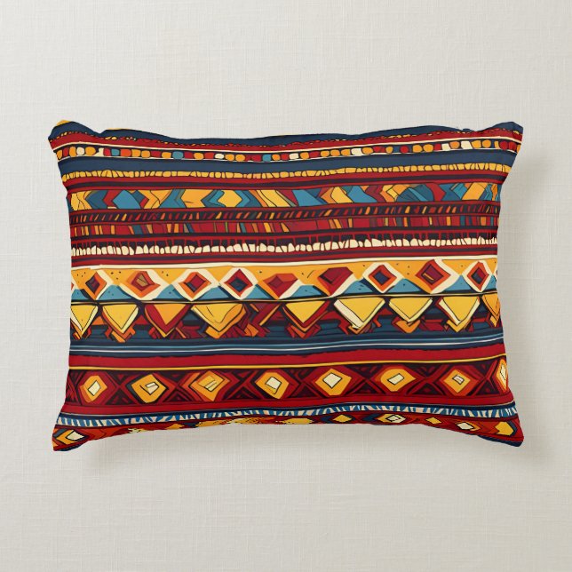 Ethnic seamless pattern decorative cushion (Front)