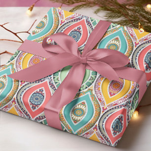 Ethnic Seamless Pattern Native Indian Floral Wrapping Paper