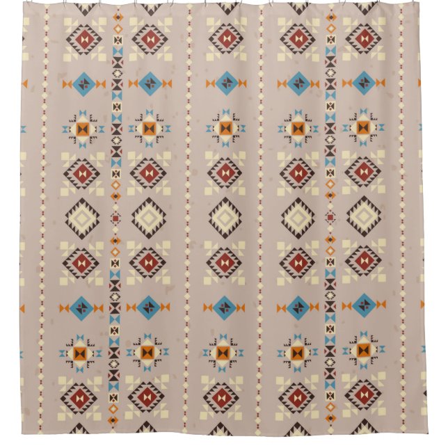 Ethnic seamless pattern shower curtain (Front)