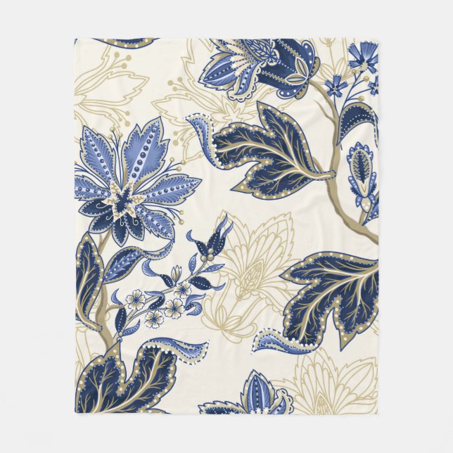 Ethnic seamless pattern with Indian ornament. Vint Fleece Blanket (Front)