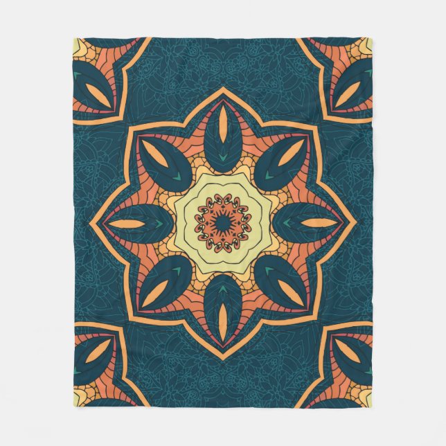Ethnic seamless pattern with mandala. illustration fleece blanket (Front)
