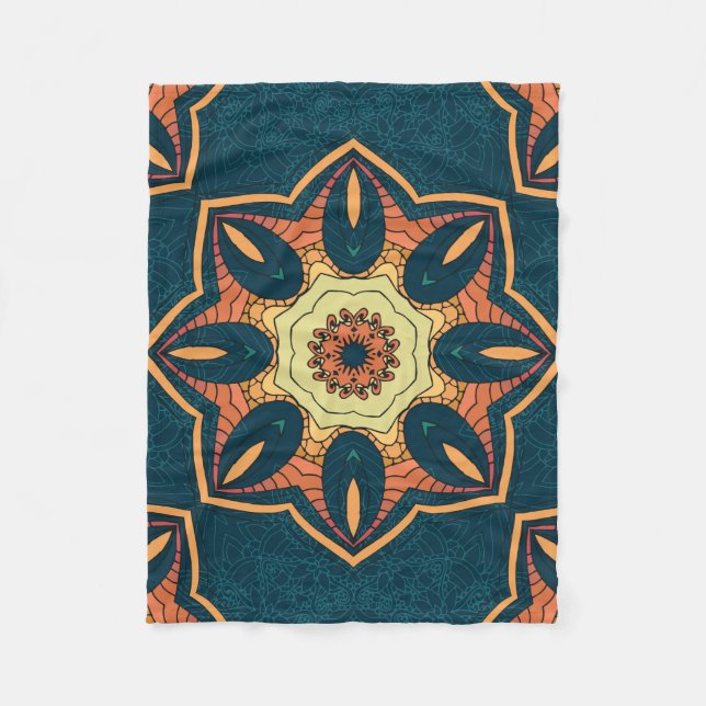 Ethnic seamless pattern with mandala. illustration fleece blanket (Front)