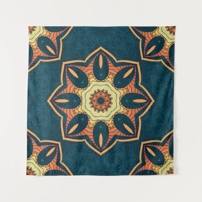 Ethnic seamless pattern with mandala. illustration tapestry (Front)
