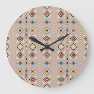 Ethnic: seamless tribal pattern large clock