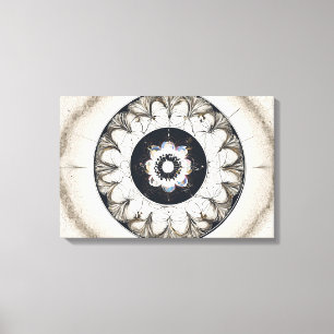 Ethnic Shapes Modern Colourful Wrapped Art Canvas  Print