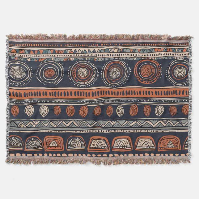  ethnic simple background throw blanket (Front)
