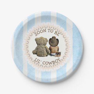 Ethnic Soon to be Lil' Cowboy Baby Shower Paper Plate