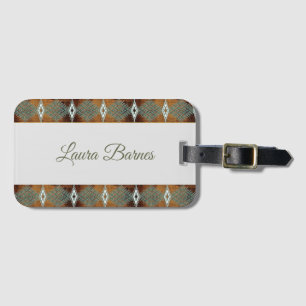 Ethnic southwest design. Text. Luggage Tag