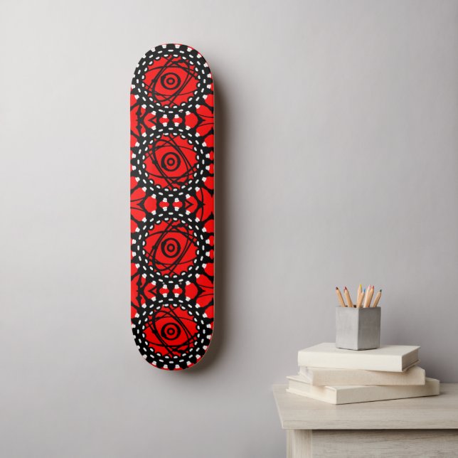 Ethnic Space Orbit Kaleidoscope J Red Skateboard (Wall Art)