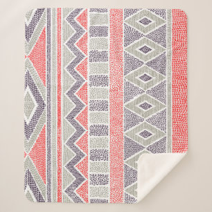 Ethnic Striped Tribal: Handmade Vintage Sherpa Blanket
