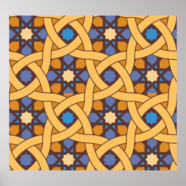 Ethnic Style Abstract Mosaic Pattern Poster (Front)