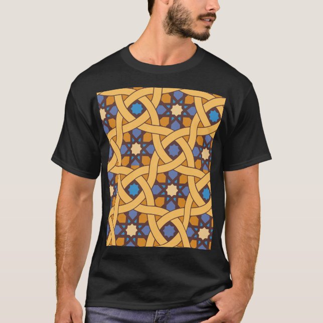 Ethnic Style Abstract Mosaic Pattern T-Shirt (Front)