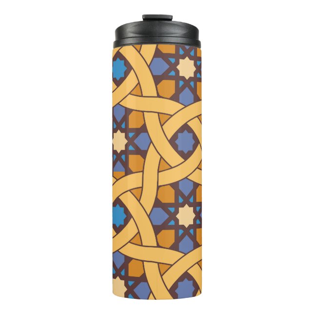 Ethnic Style Abstract Mosaic Pattern Thermal Tumbler (Front)