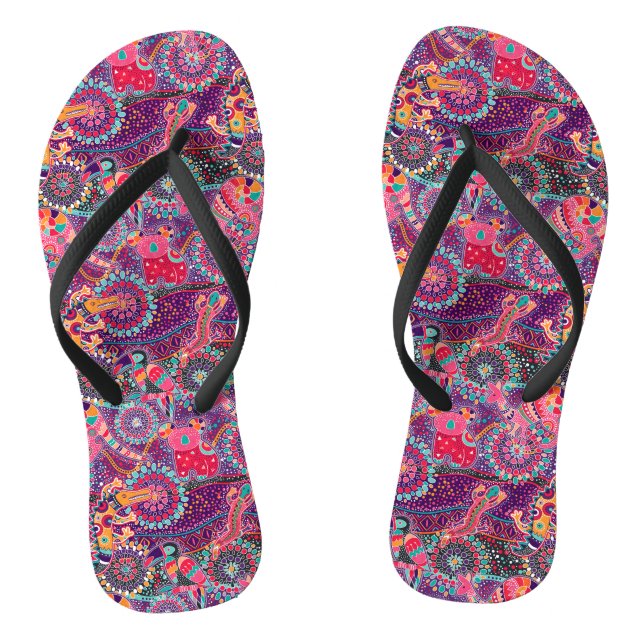 Ethnic Style Animal Pattern Jandals (Footbed)