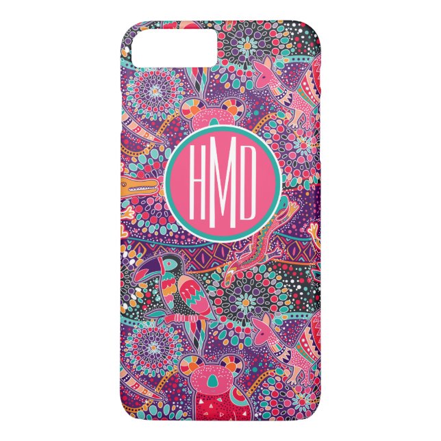 Ethnic Style Animal Pattern | Monogram Case-Mate iPhone Case (Back)