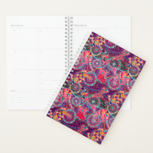 Ethnic Style Animal Pattern Monogram Planner