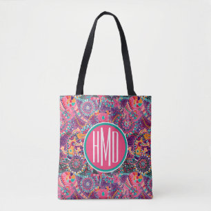 Ethnic Style Animal Pattern Monogram Tote Bag