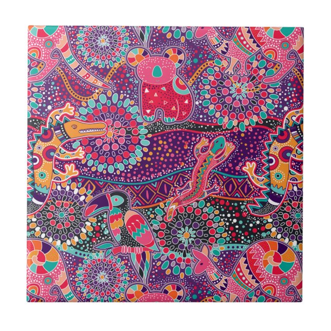 Ethnic Style Animal Pattern Tile (Front)